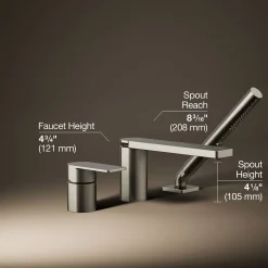 Deck-mount bath faucet with handshower^Kohler Online