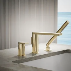 Deck-mount bath faucet with handshower^Kohler Best