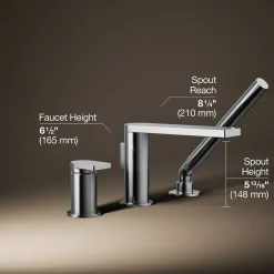 Deck-mount bath faucet with handshower^Kohler Best