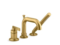 Deck-mount bath faucet with handshower^Kohler