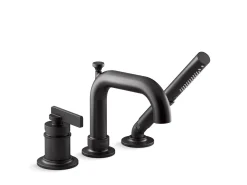Deck-mount bath faucet with handshower^Kohler