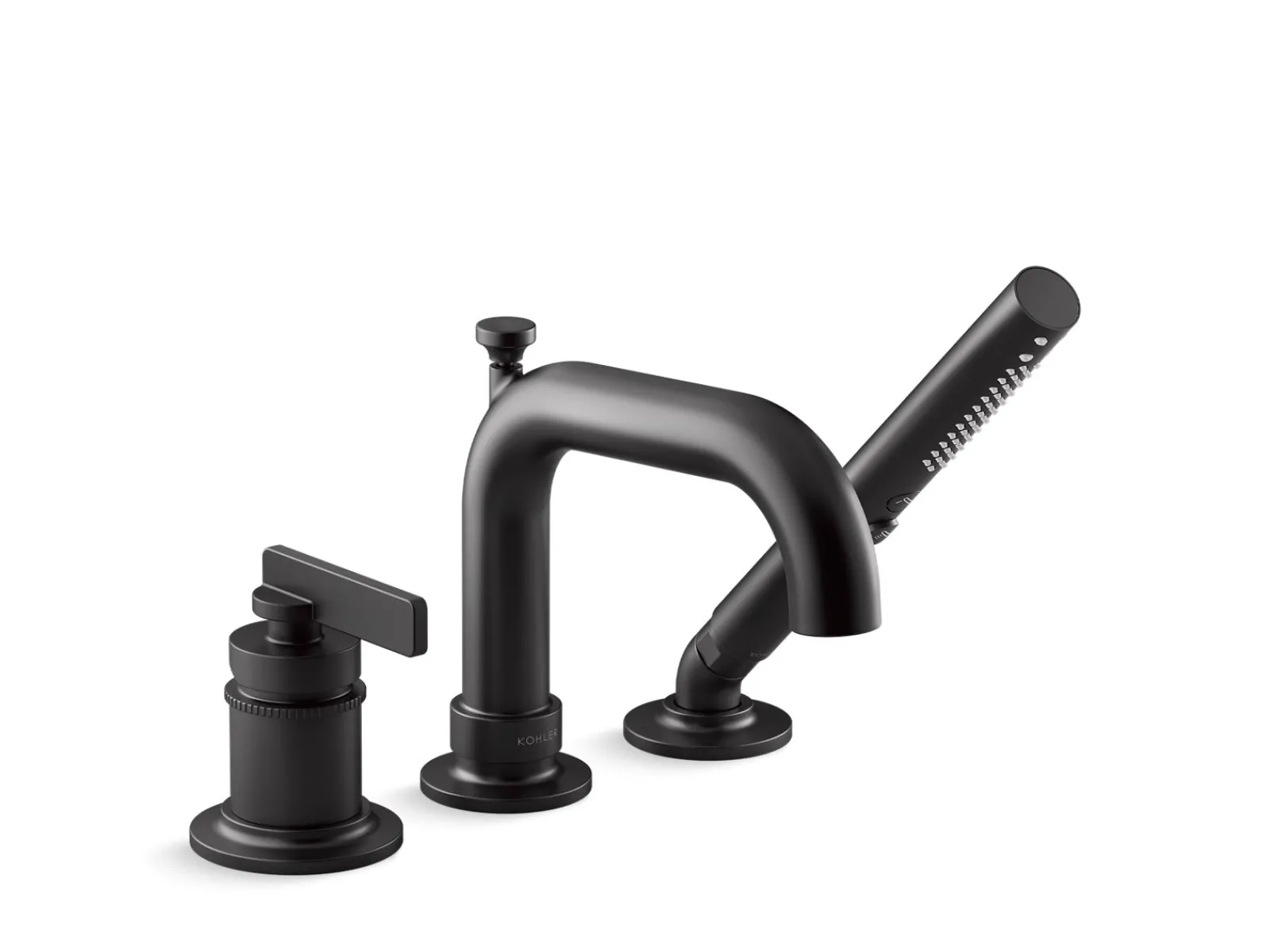 Deck-mount bath faucet with handshower^Kohler