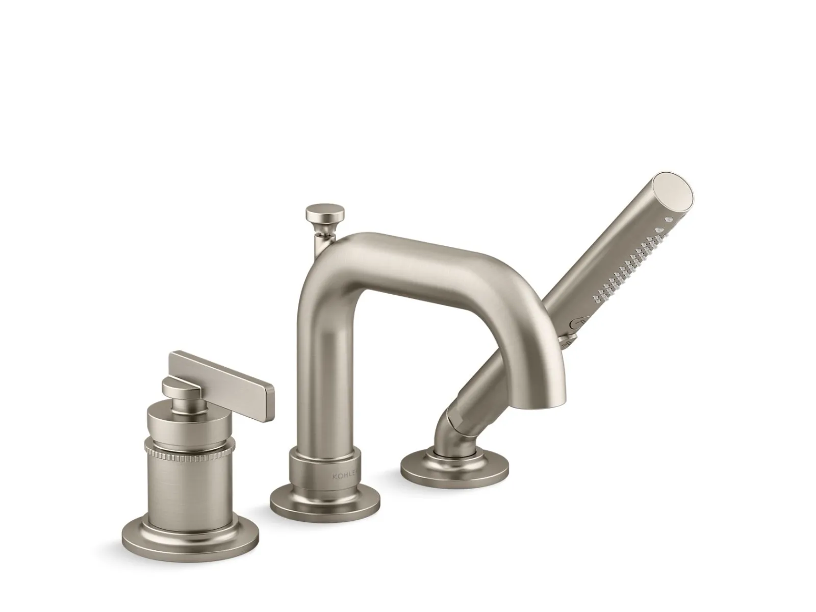 Deck-mount bath faucet with handshower^Kohler