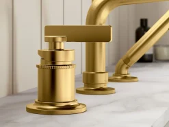 Deck-mount bath faucet with handshower^Kohler