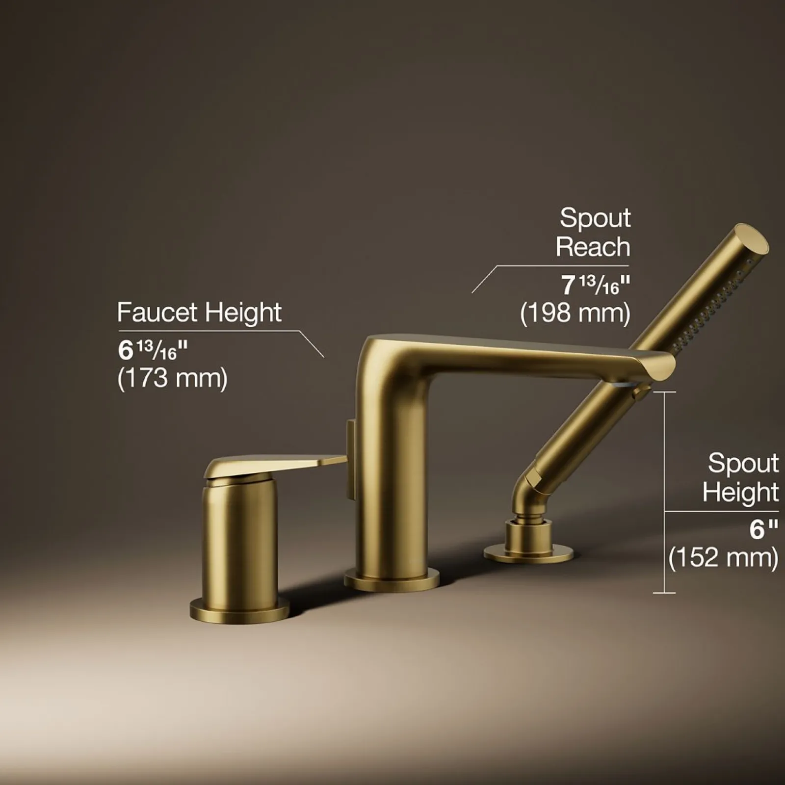 Deck-mount bath faucet with handshower^Kohler Online