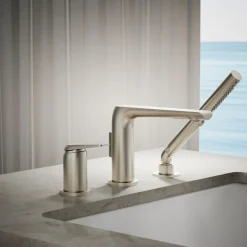 Deck-mount bath faucet with handshower^Kohler Online