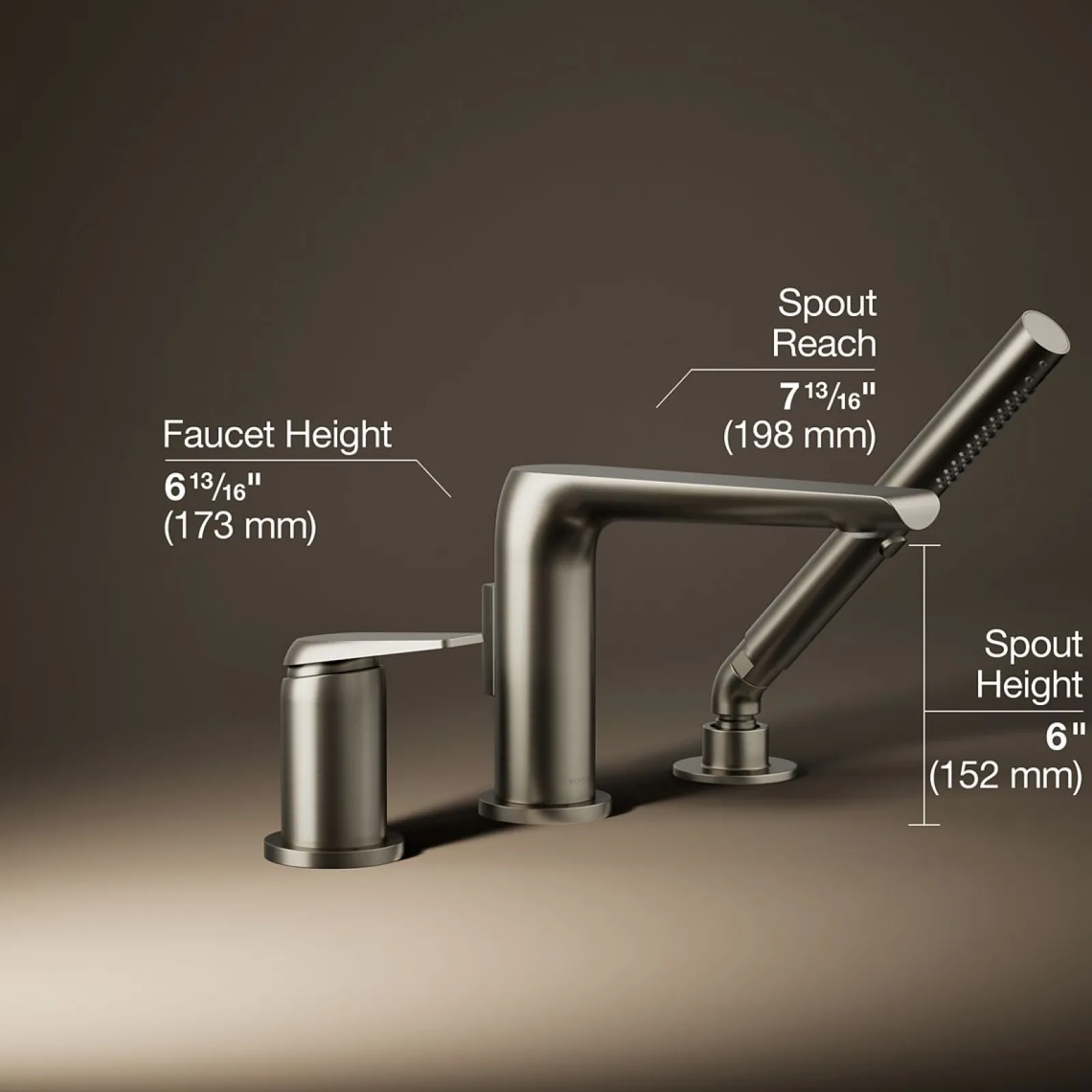 Deck-mount bath faucet with handshower^Kohler Online