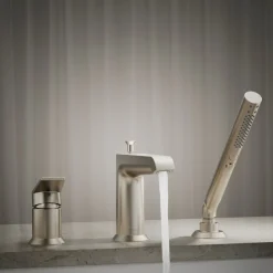 Deck-mount bath faucet with handshower^Kohler Online