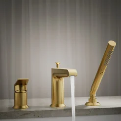 Deck-mount bath faucet with handshower^Kohler Online