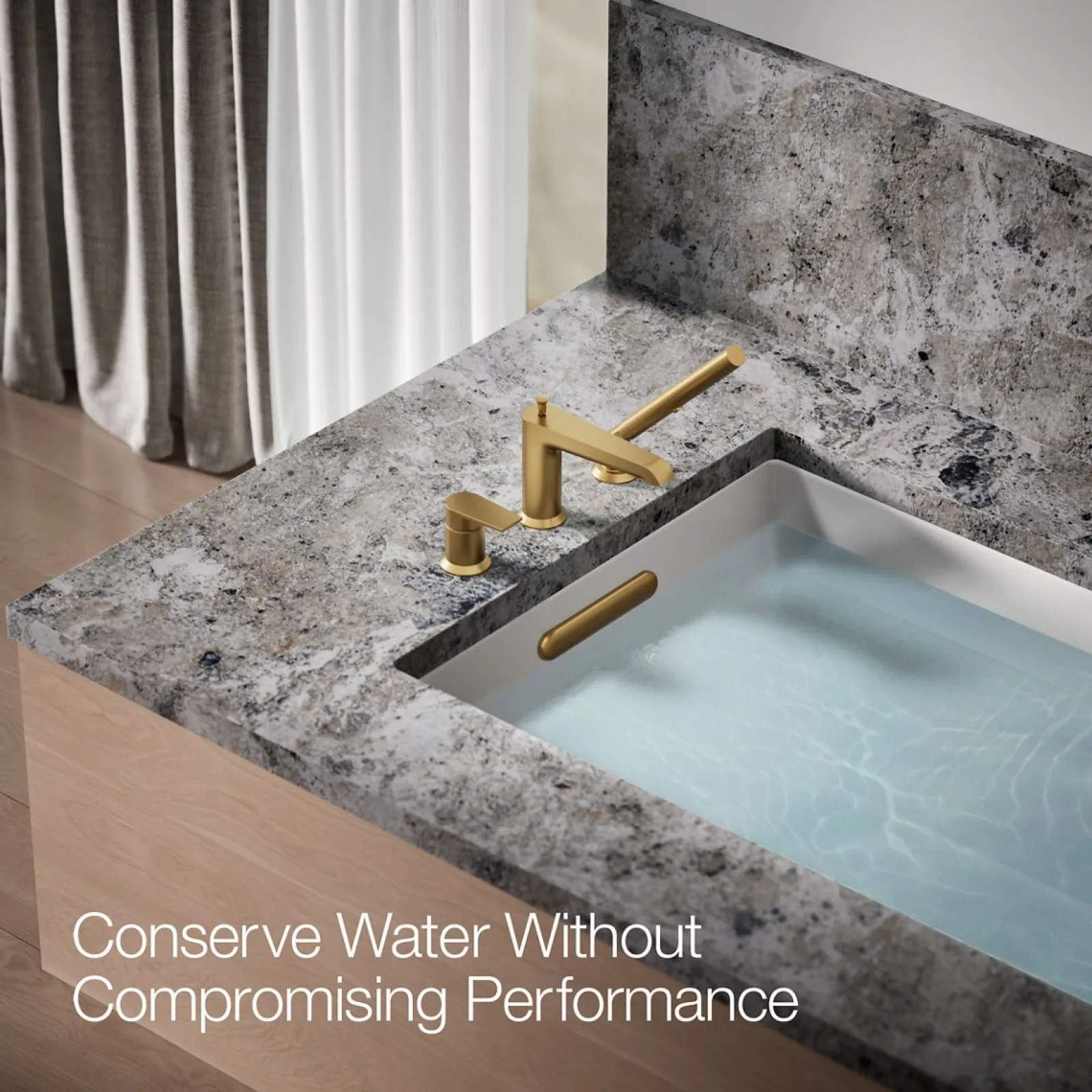 Deck-mount bath faucet with handshower^Kohler Online
