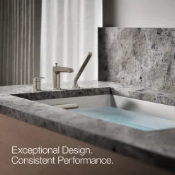 Deck-mount bath faucet with handshower^Kohler Online