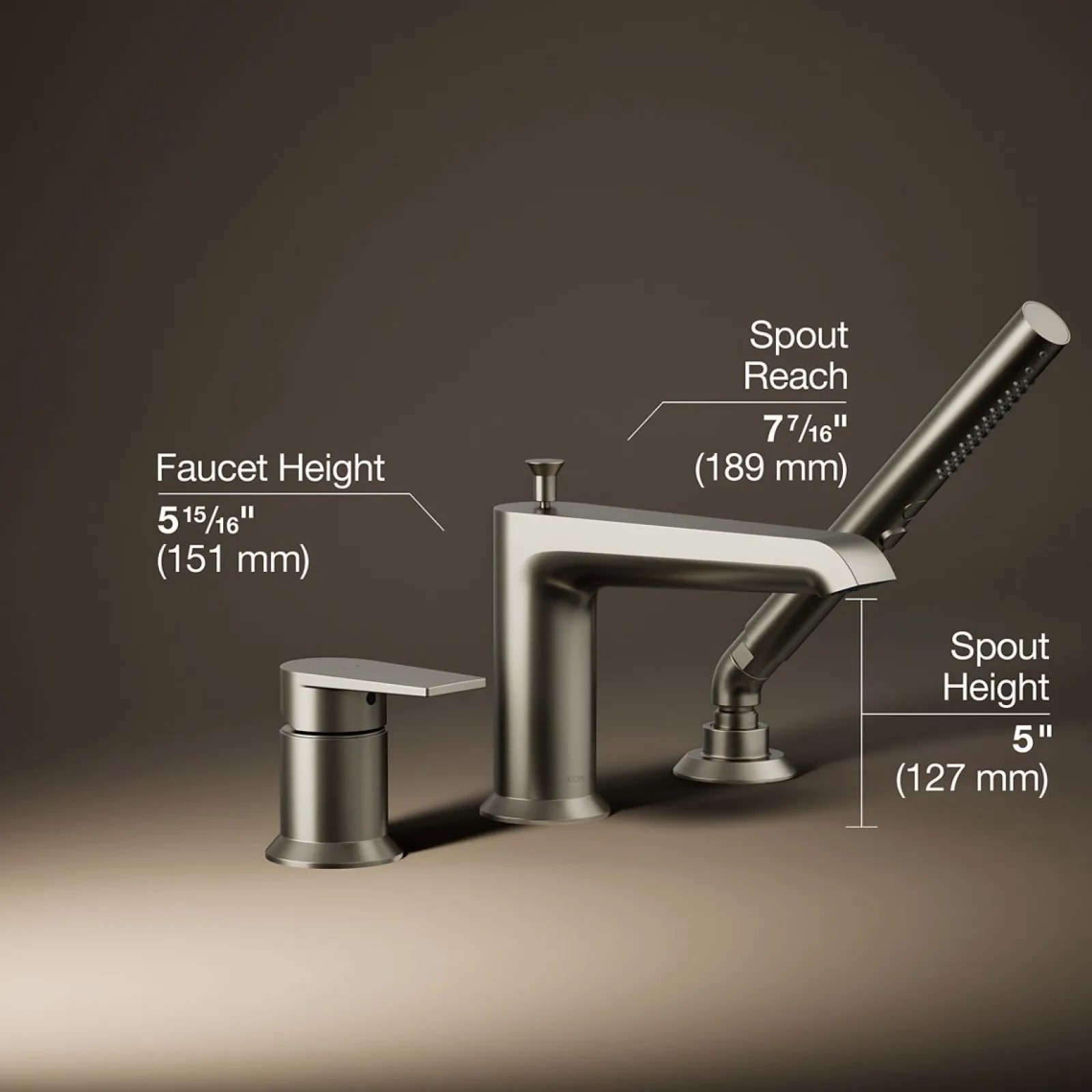 Deck-mount bath faucet with handshower^Kohler Online