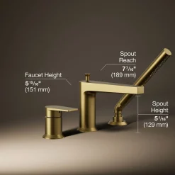 Deck-mount bath faucet with handshower^Kohler New