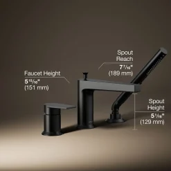Deck-mount bath faucet with handshower^Kohler New