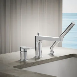 Deck-mount bath faucet with handshower^Kohler New