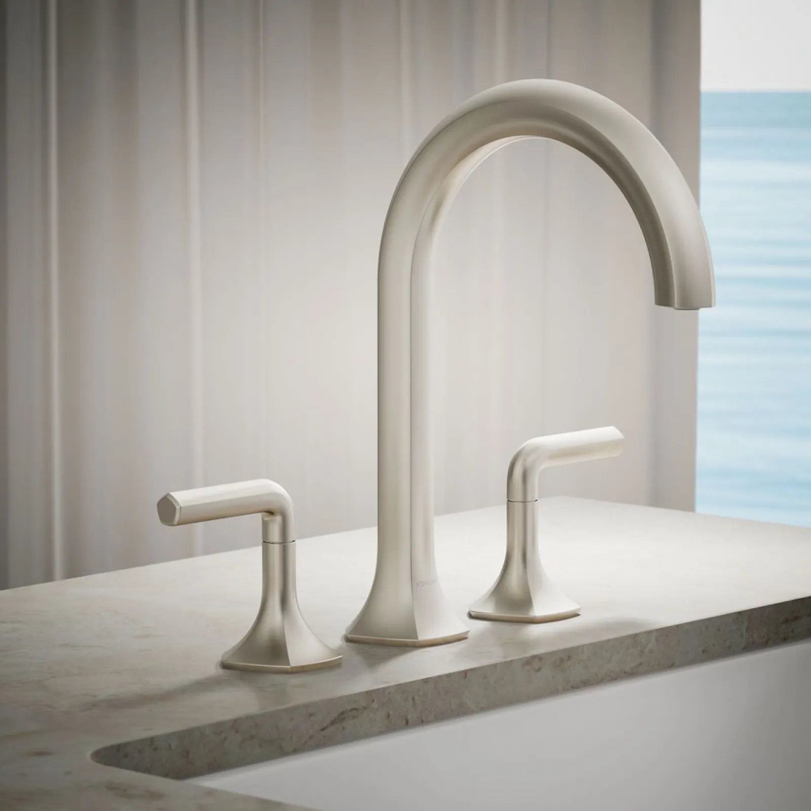 Deck-mount bath spout with Cane design^Kohler