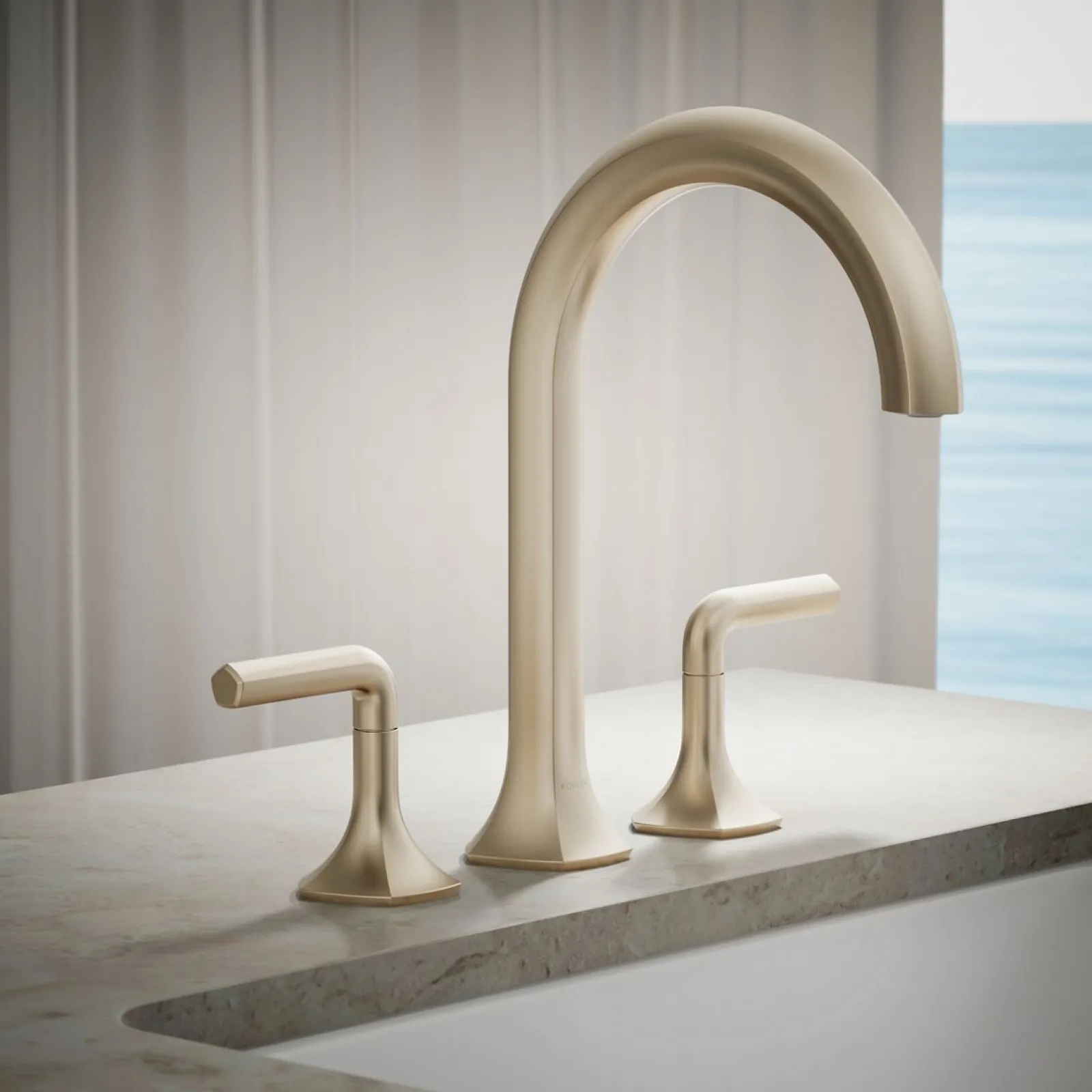 Deck-mount bath spout with Cane design^Kohler