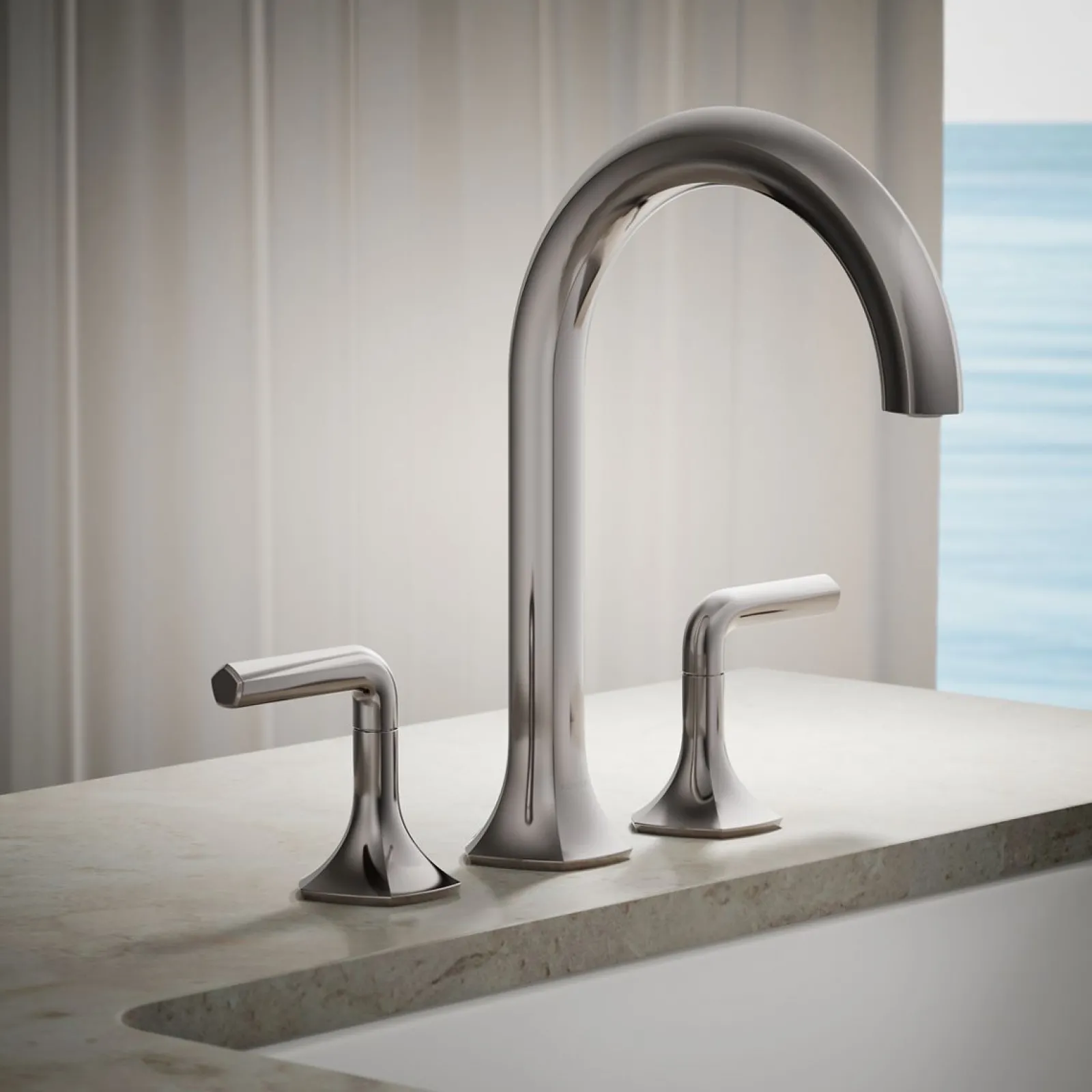 Deck-mount bath spout with Cane design^Kohler