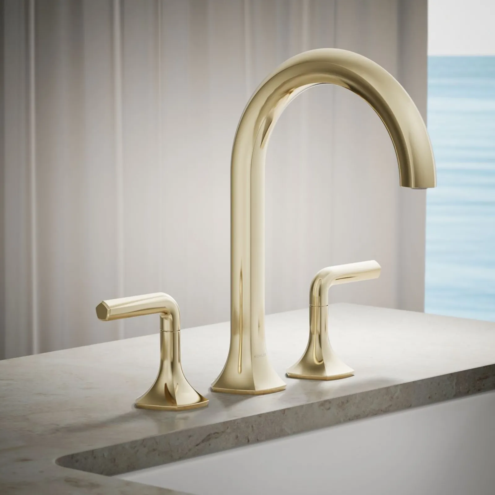 Deck-mount bath spout with Cane design^Kohler