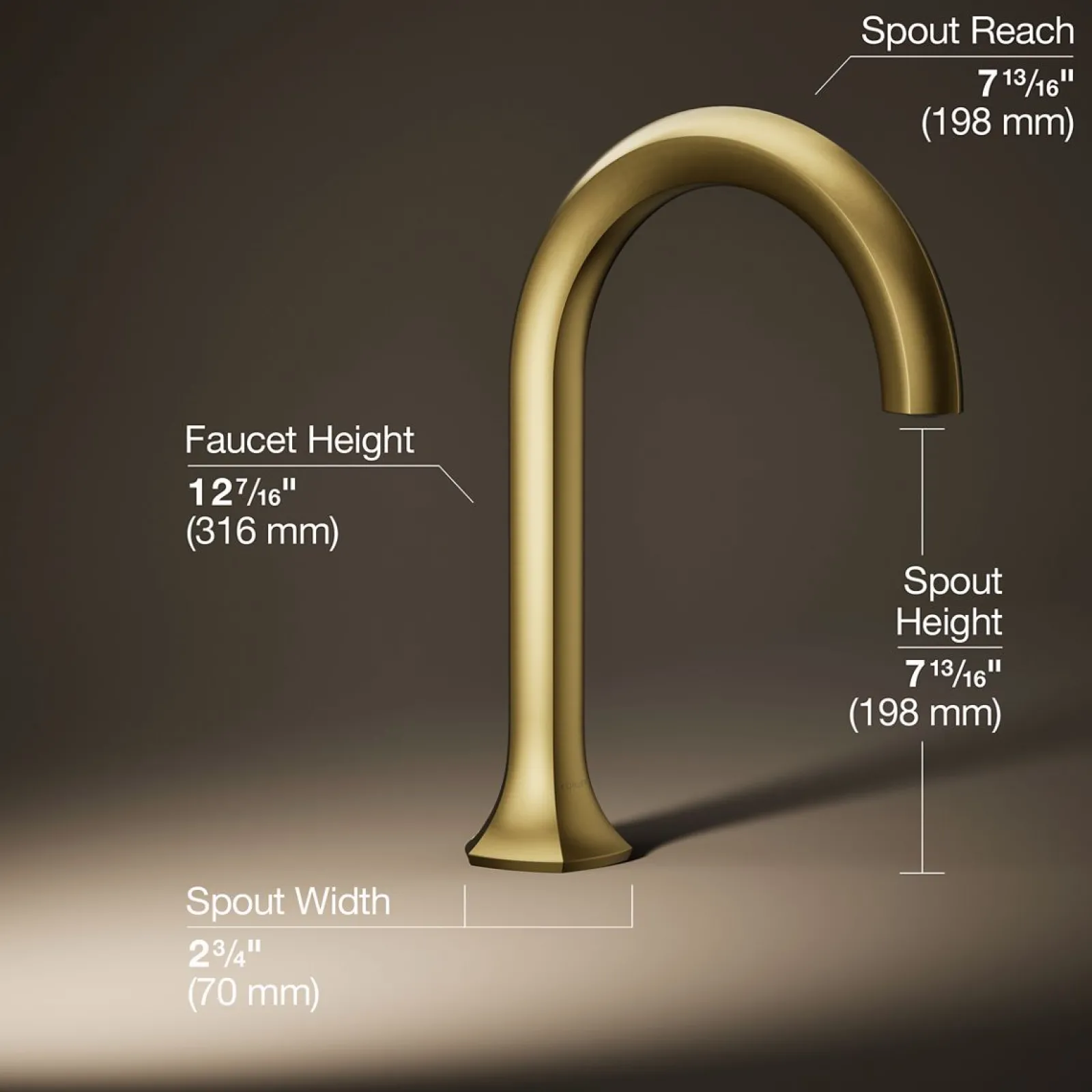 Deck-mount bath spout with Cane design^Kohler