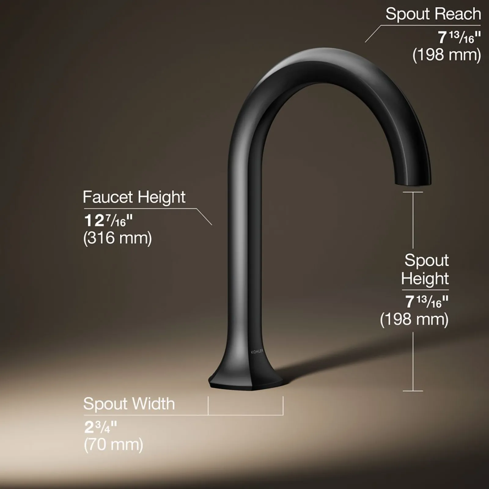 Deck-mount bath spout with Cane design^Kohler