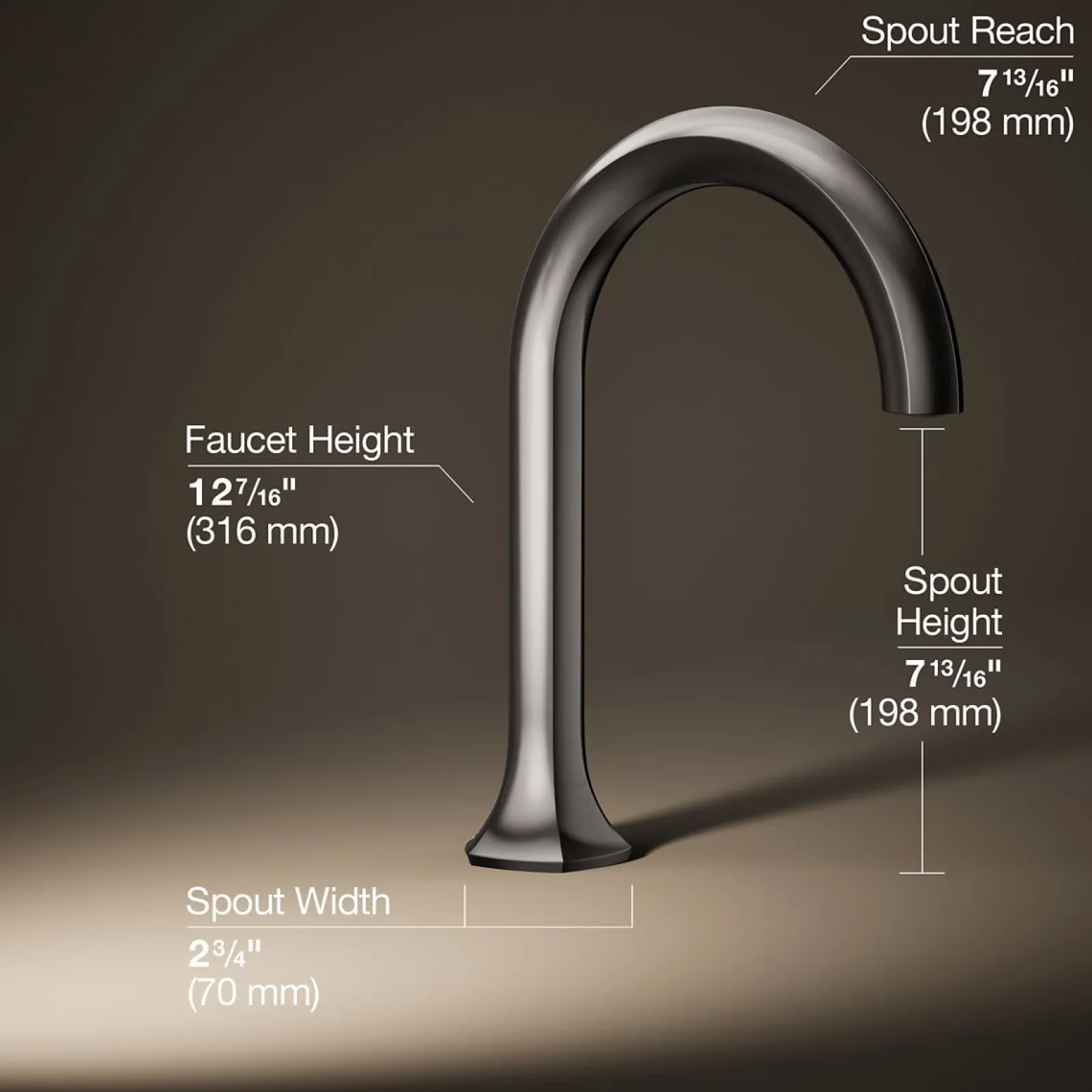 Deck-mount bath spout with Cane design^Kohler