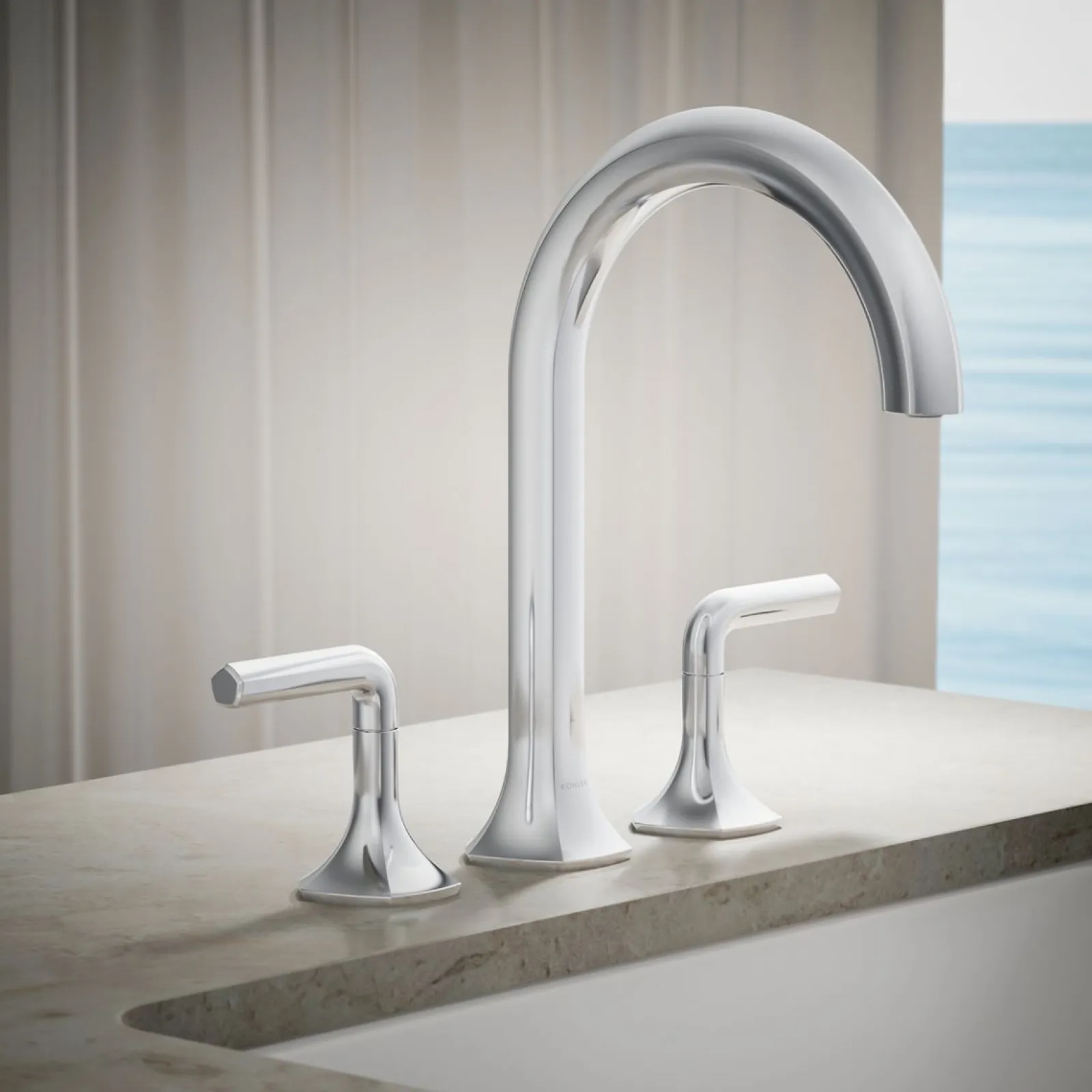 Deck-mount bath spout with Cane design^Kohler