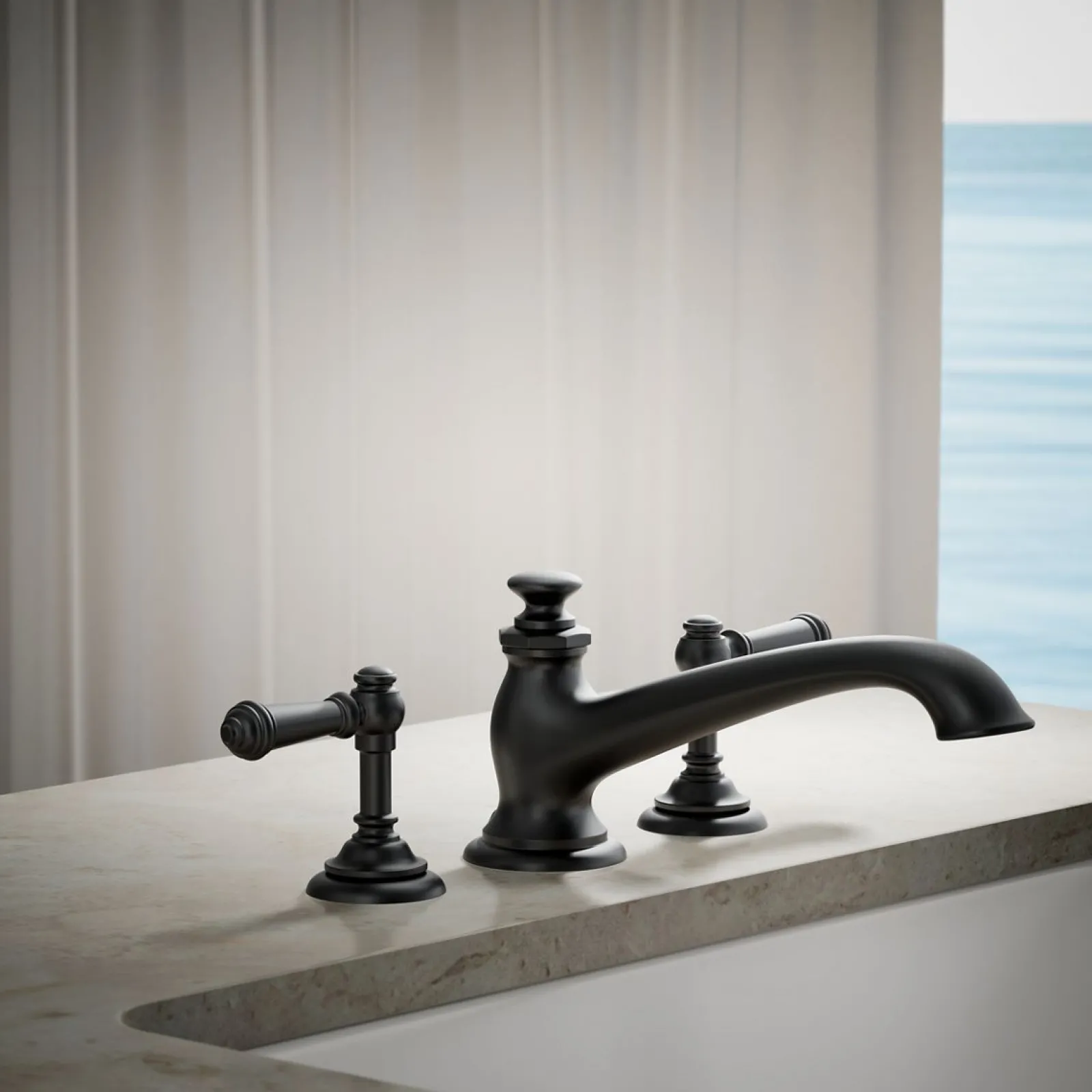Deck-mount bath spout with flare design^Kohler Sale