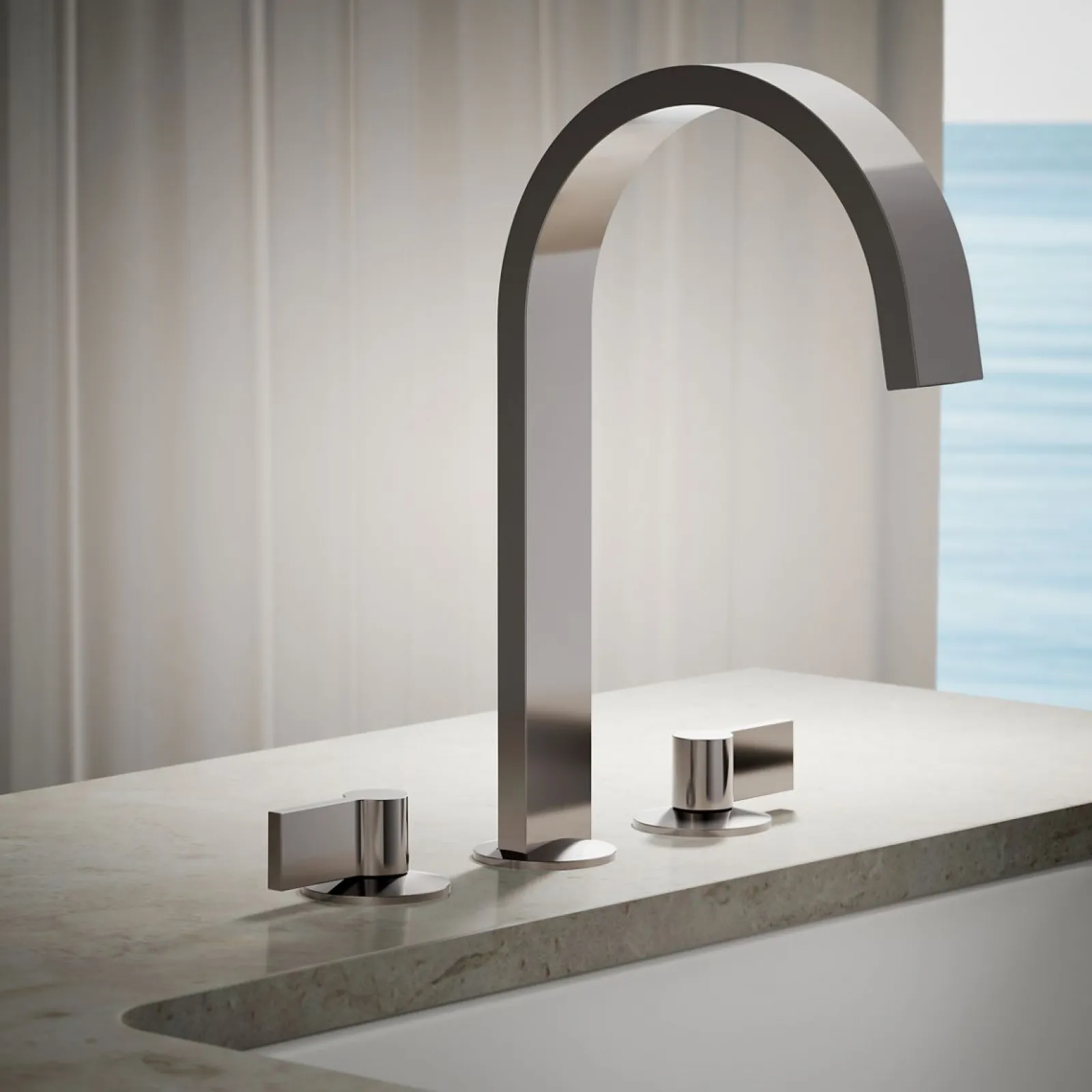 Deck-mount bath spout with Ribbon design^Kohler