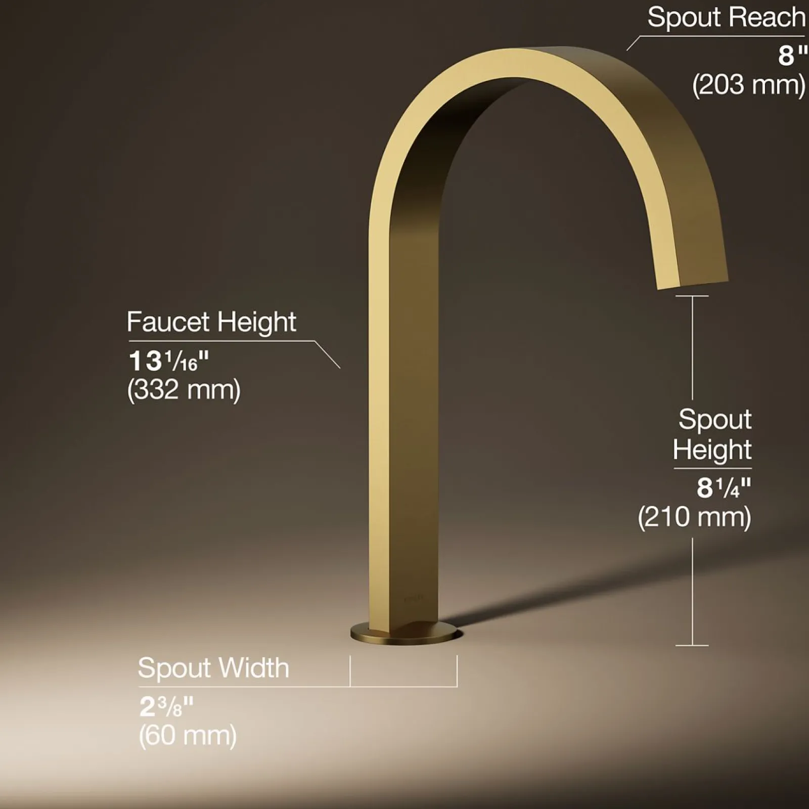 Deck-mount bath spout with Ribbon design^Kohler