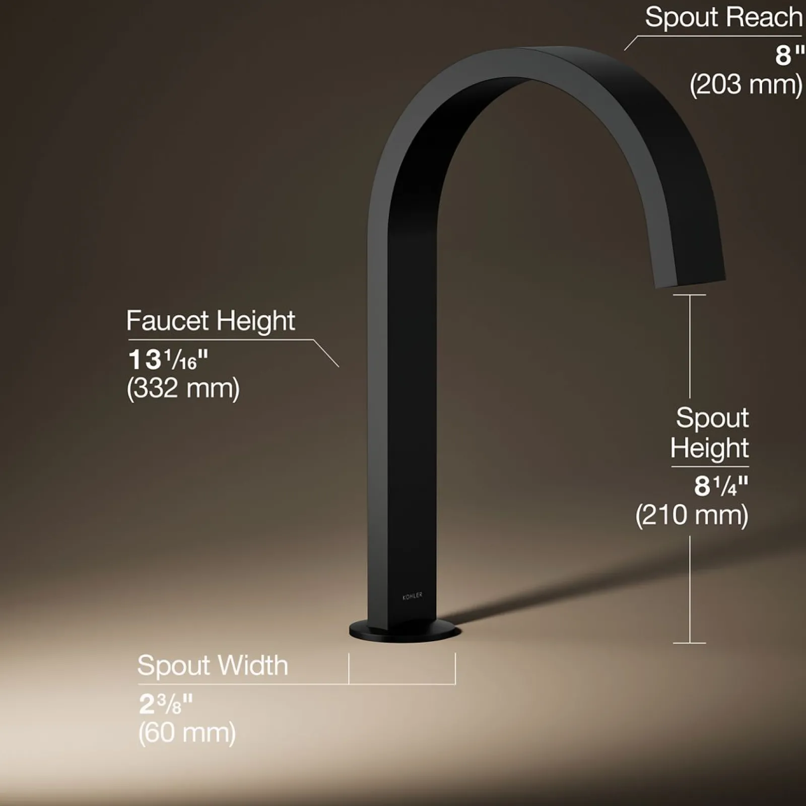 Deck-mount bath spout with Ribbon design^Kohler