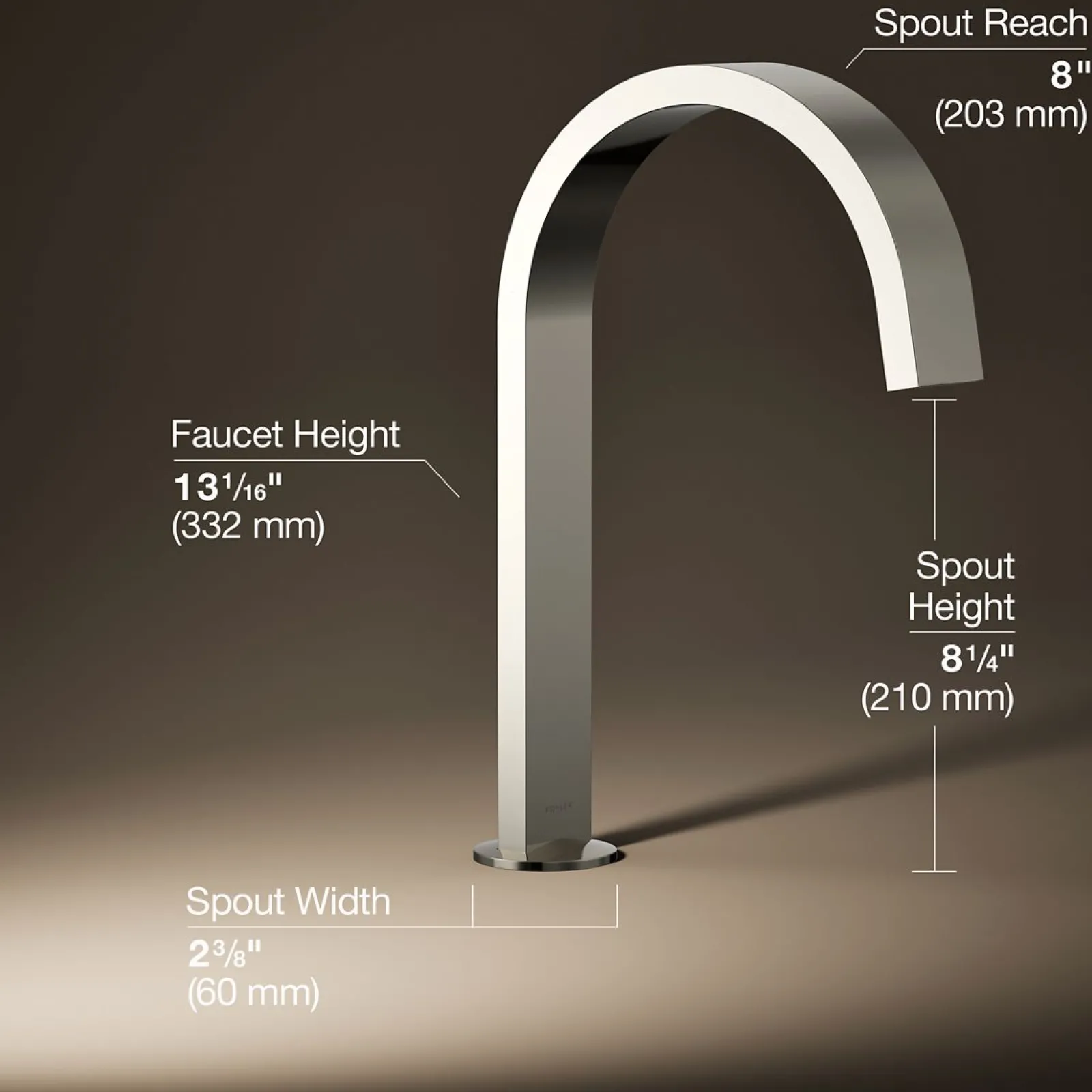 Deck-mount bath spout with Ribbon design^Kohler