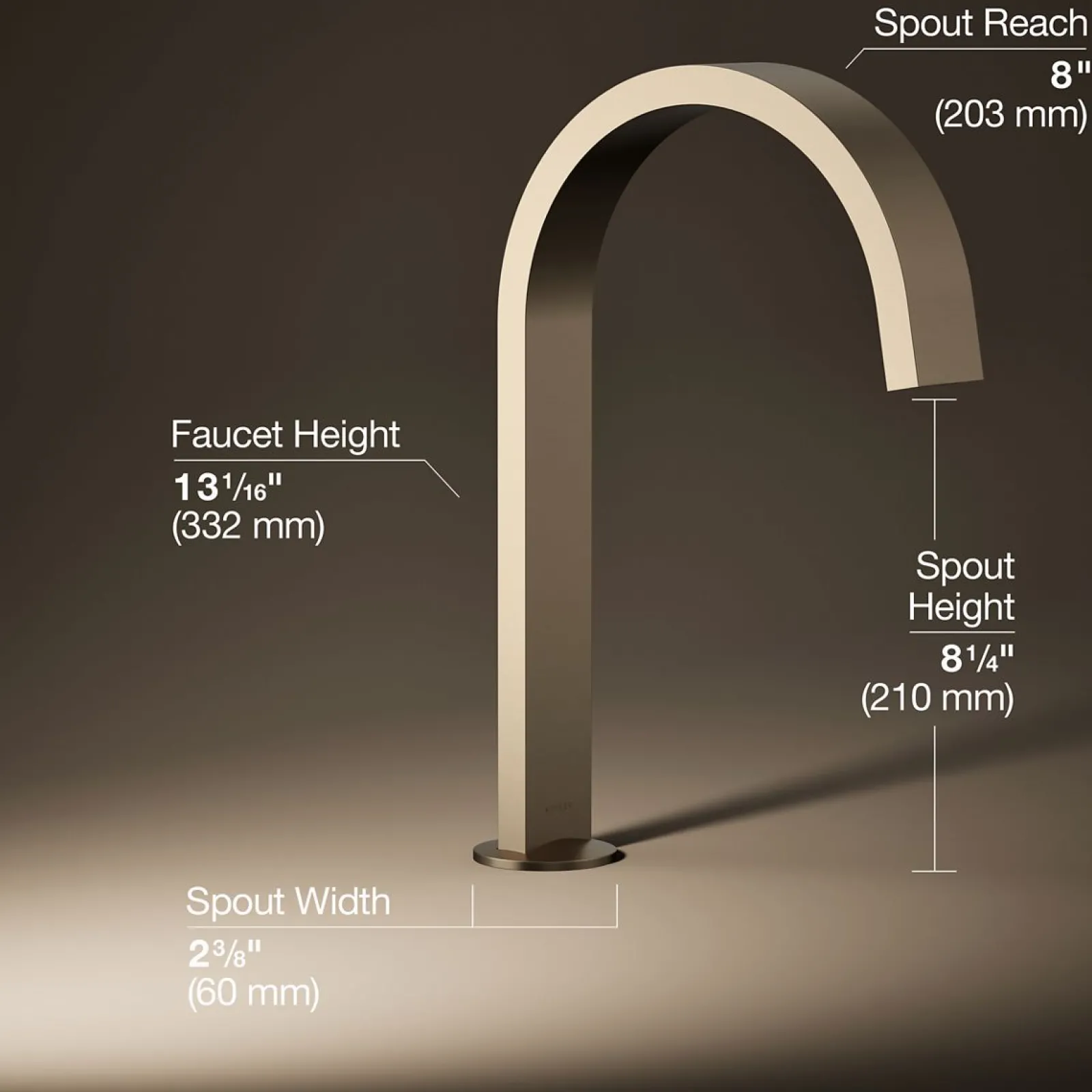 Deck-mount bath spout with Ribbon design^Kohler