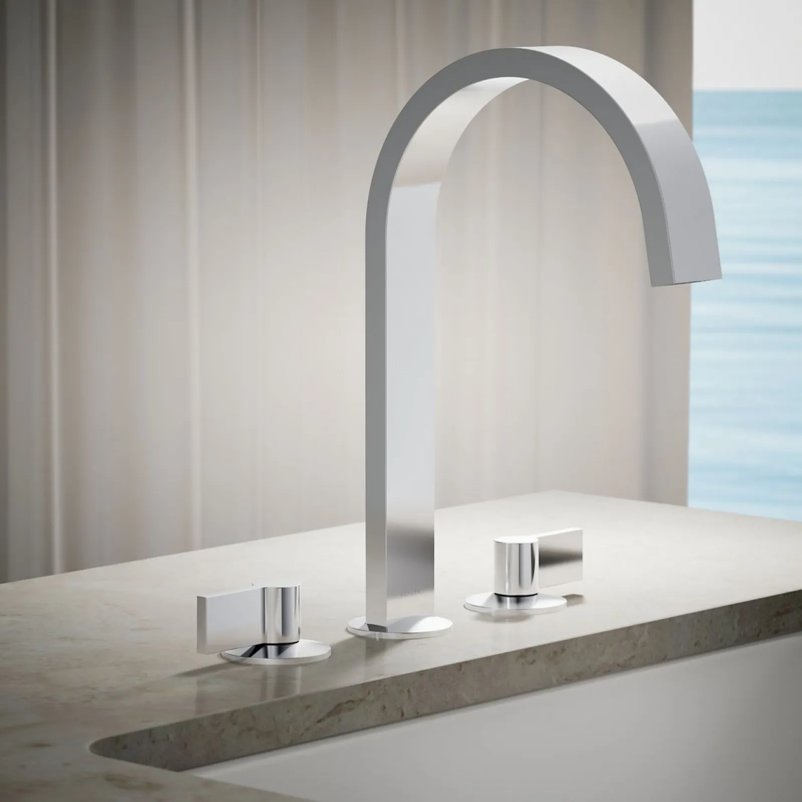 Deck-mount bath spout with Ribbon design^Kohler