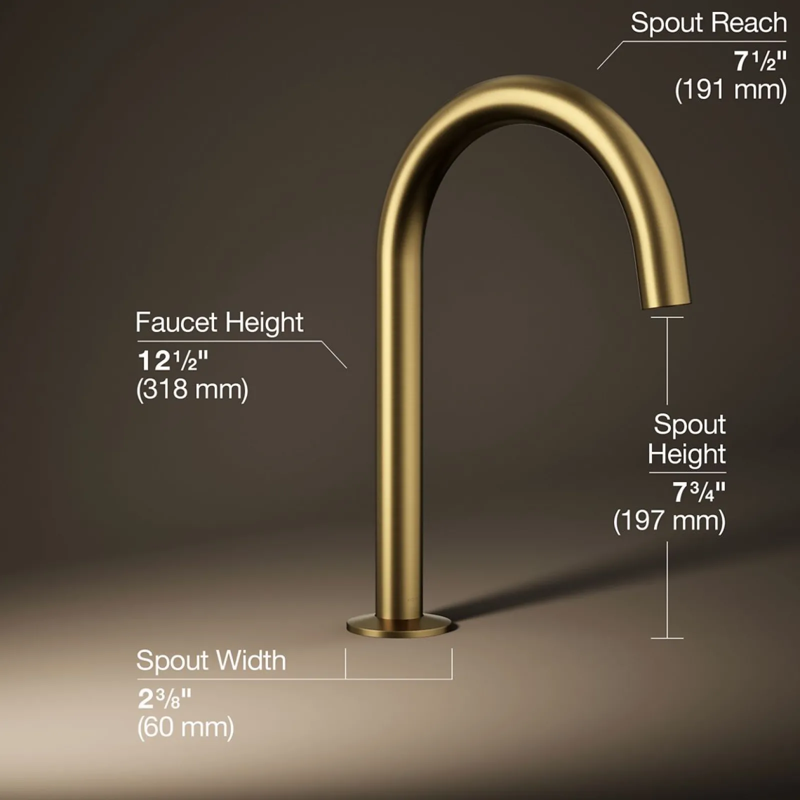 Deck-mount bath spout with Tube design^Kohler