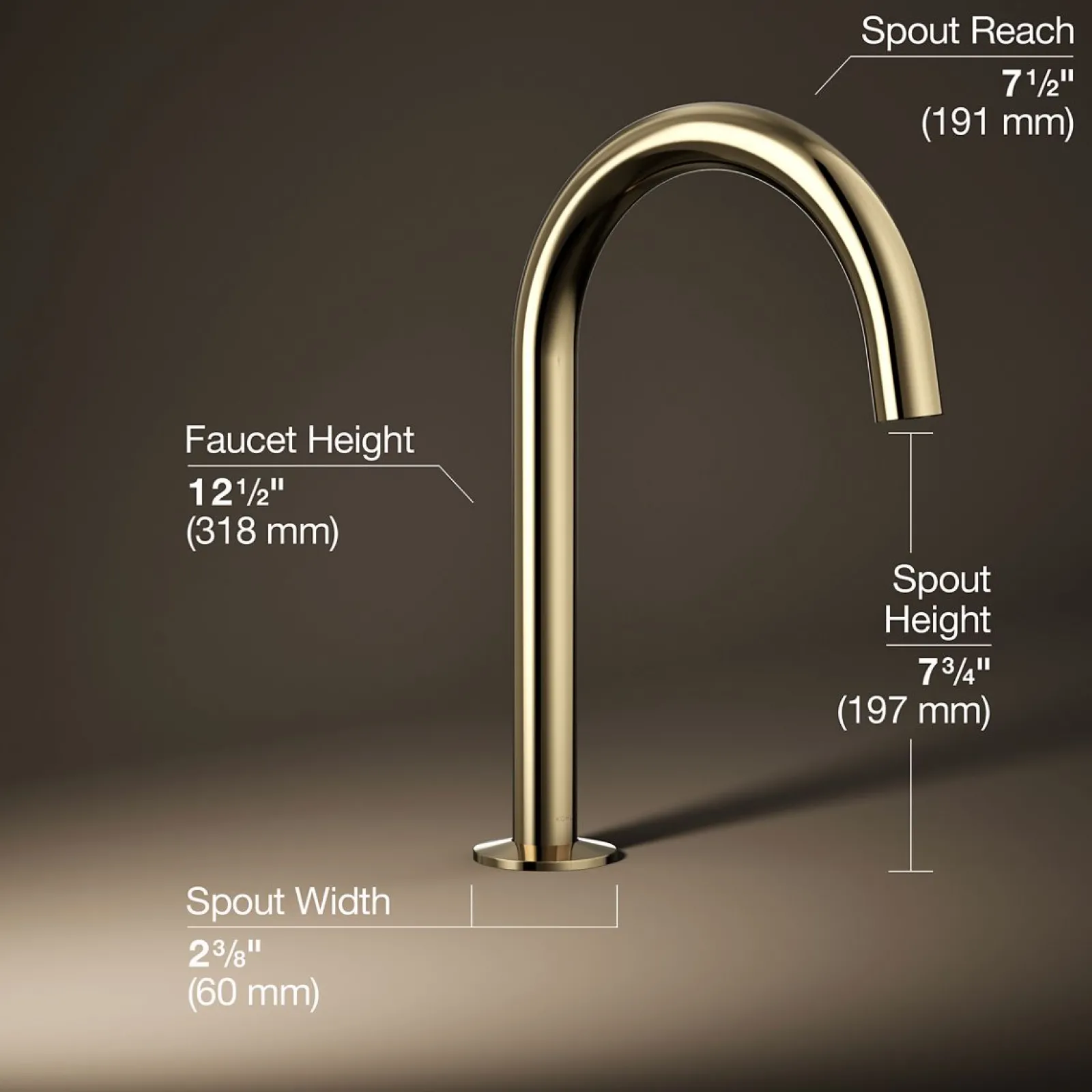 Deck-mount bath spout with Tube design^Kohler