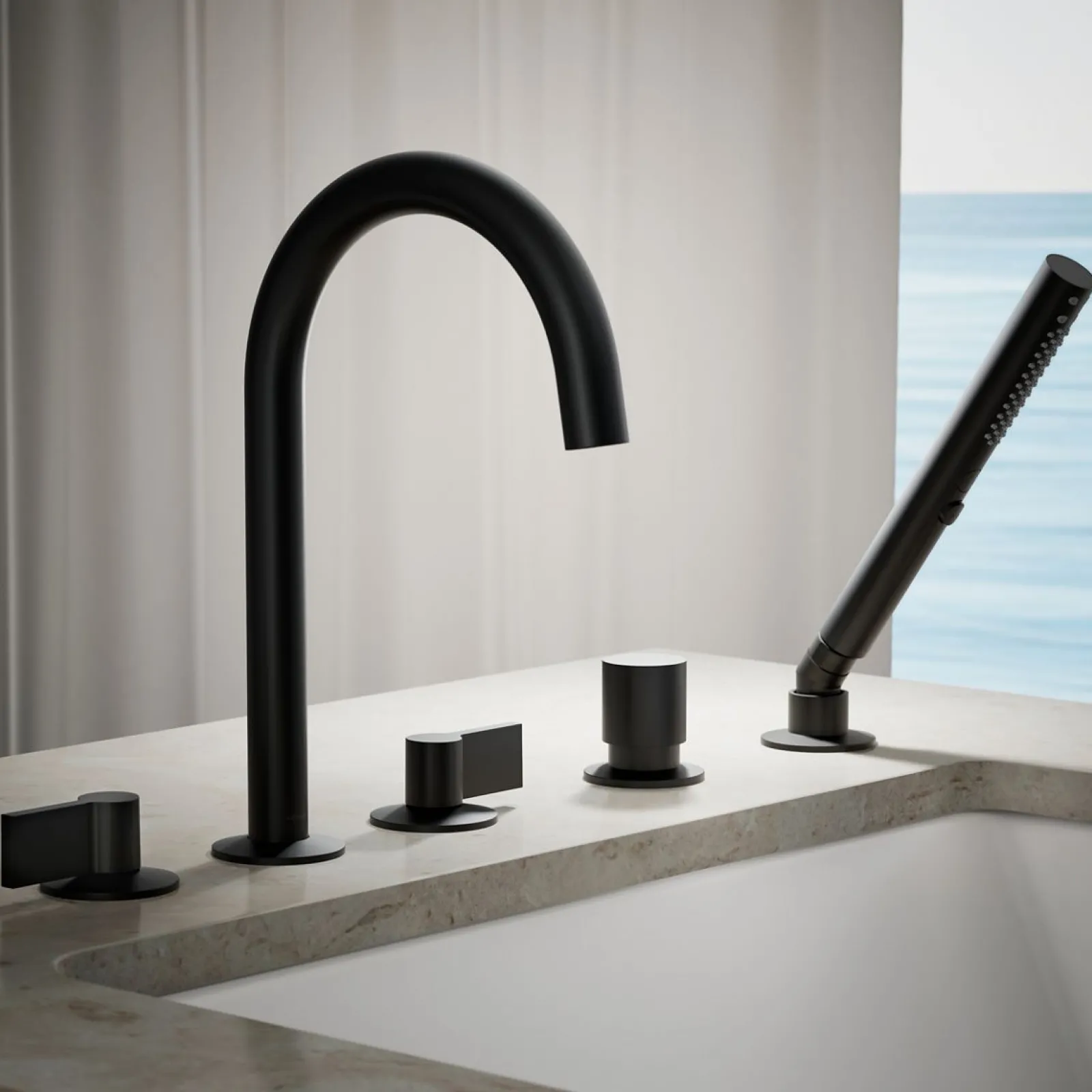 Deck-mount handshower holder and two-way diverter valve^Kohler New