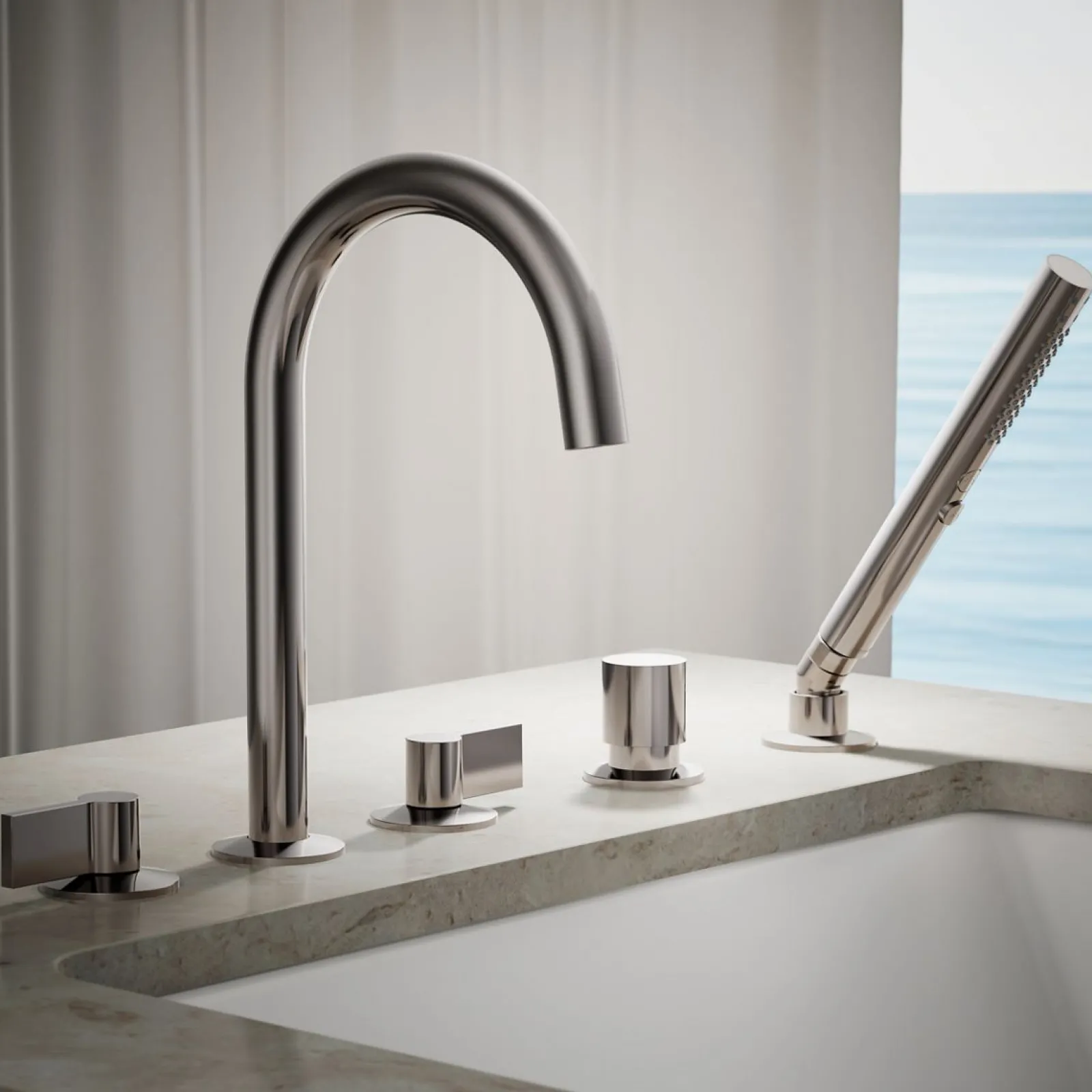 Deck-mount handshower holder and two-way diverter valve^Kohler New