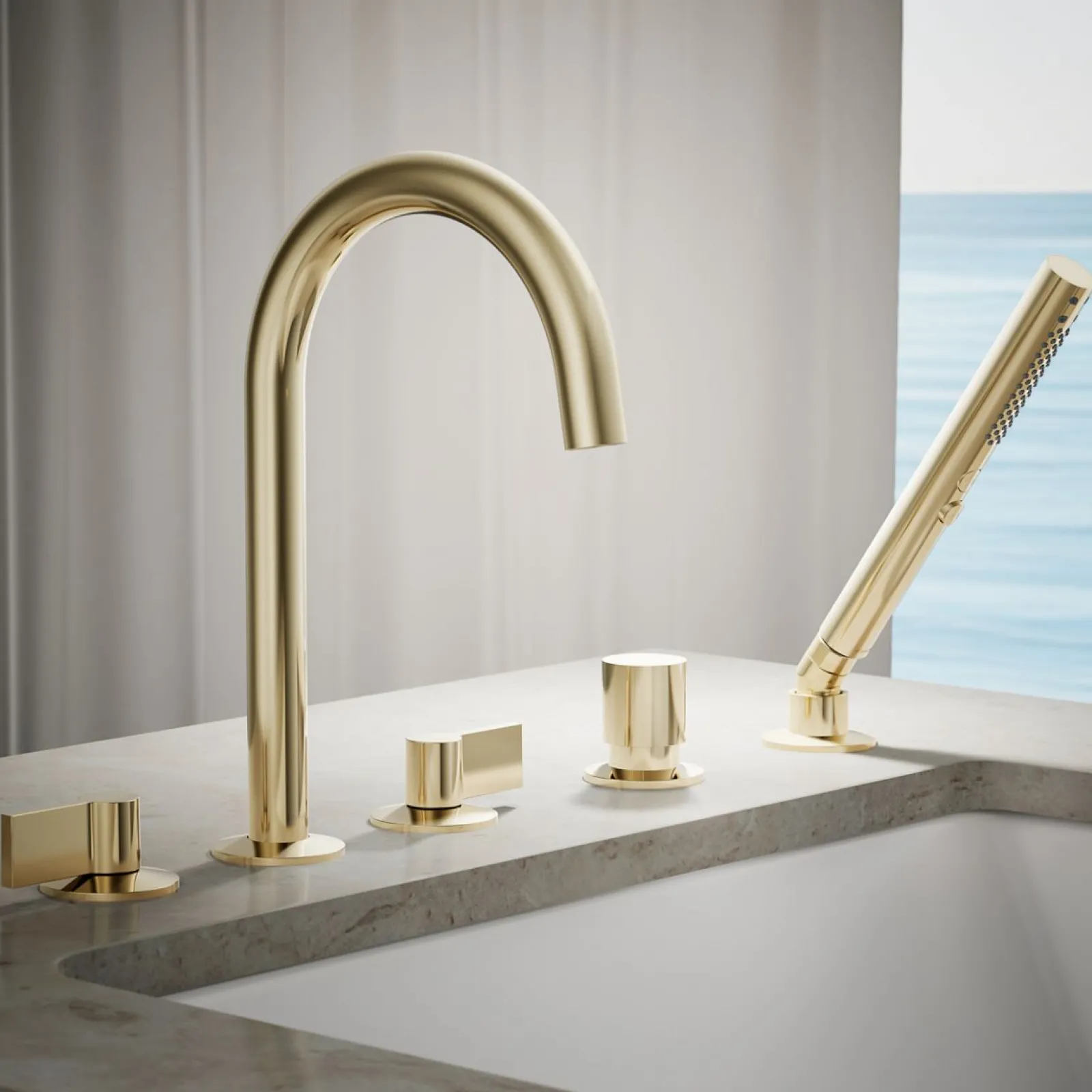 Deck-mount handshower holder and two-way diverter valve^Kohler New