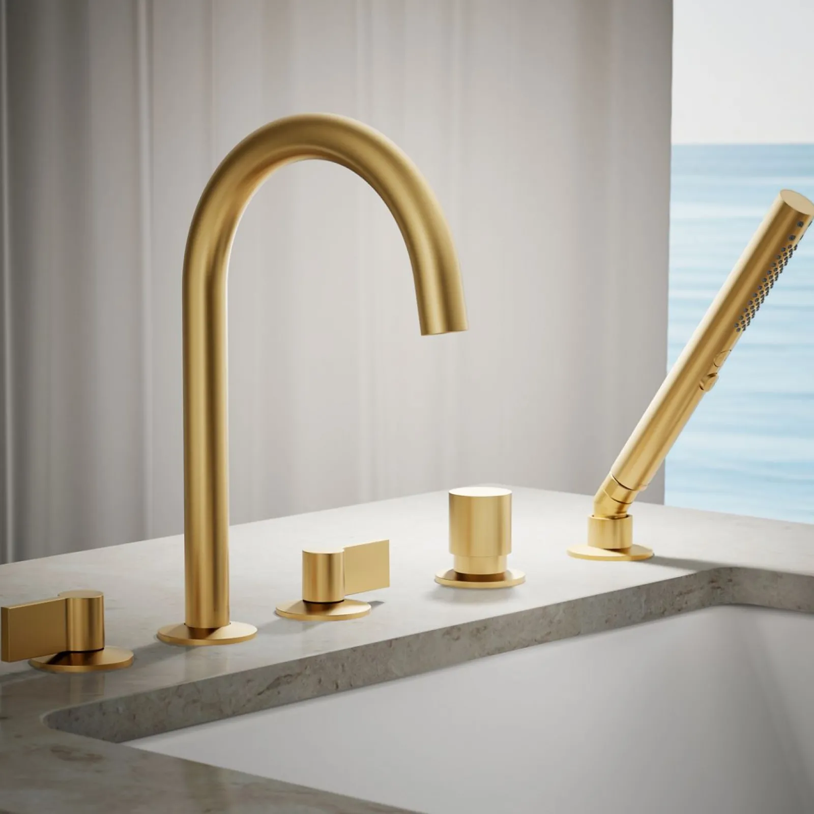 Deck-mount handshower holder and two-way diverter valve^Kohler New
