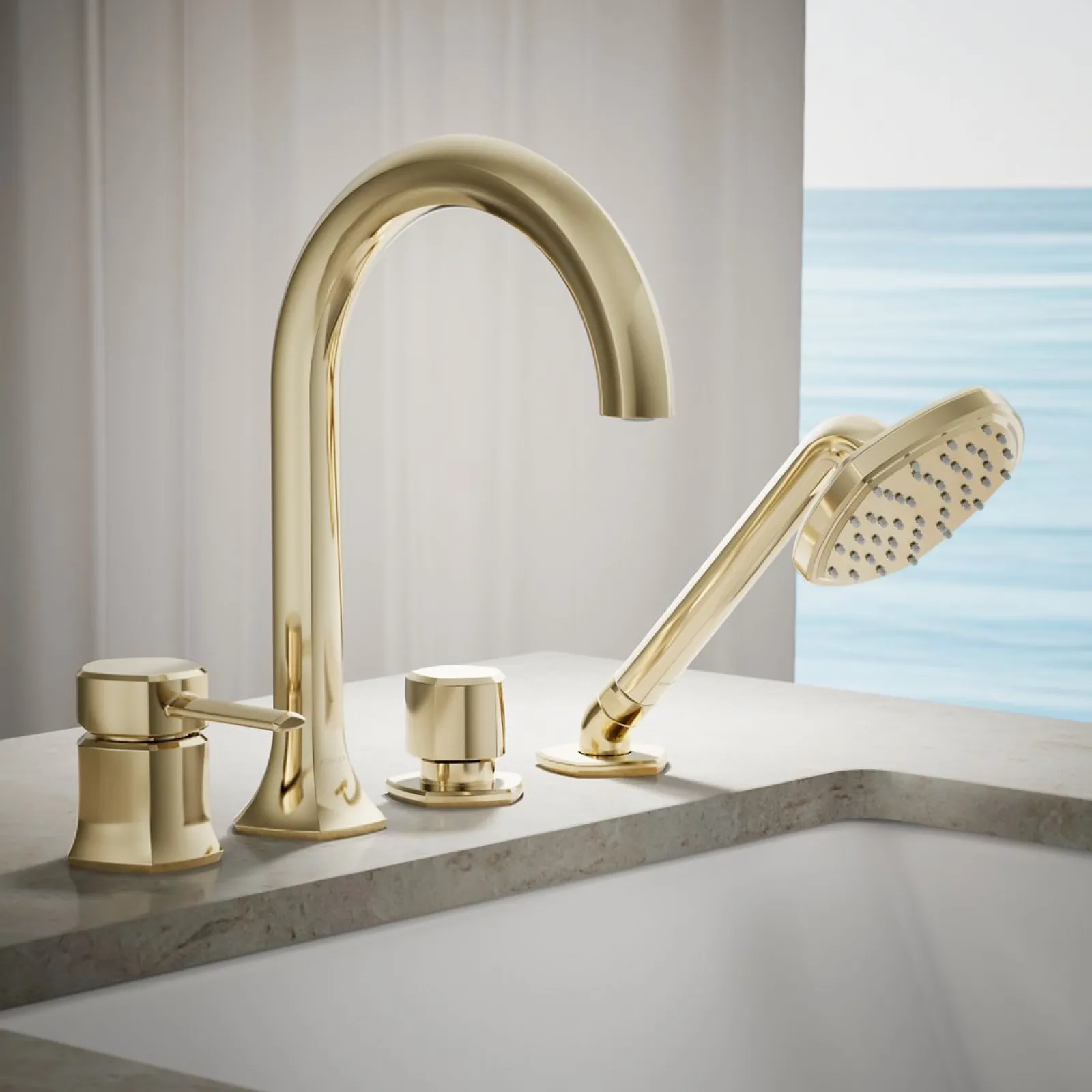 Deck-mount handshower holder and two-way diverter valve^Kohler Online