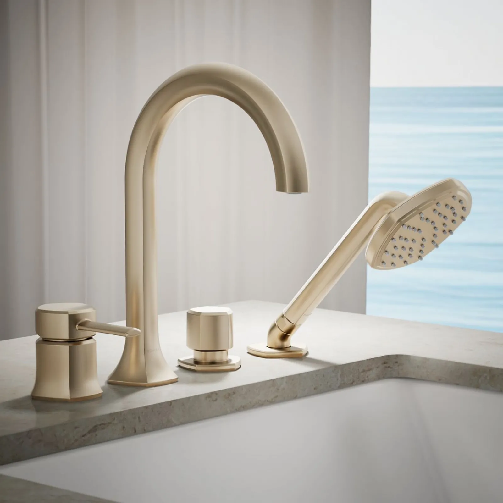 Deck-mount handshower holder and two-way diverter valve^Kohler Online