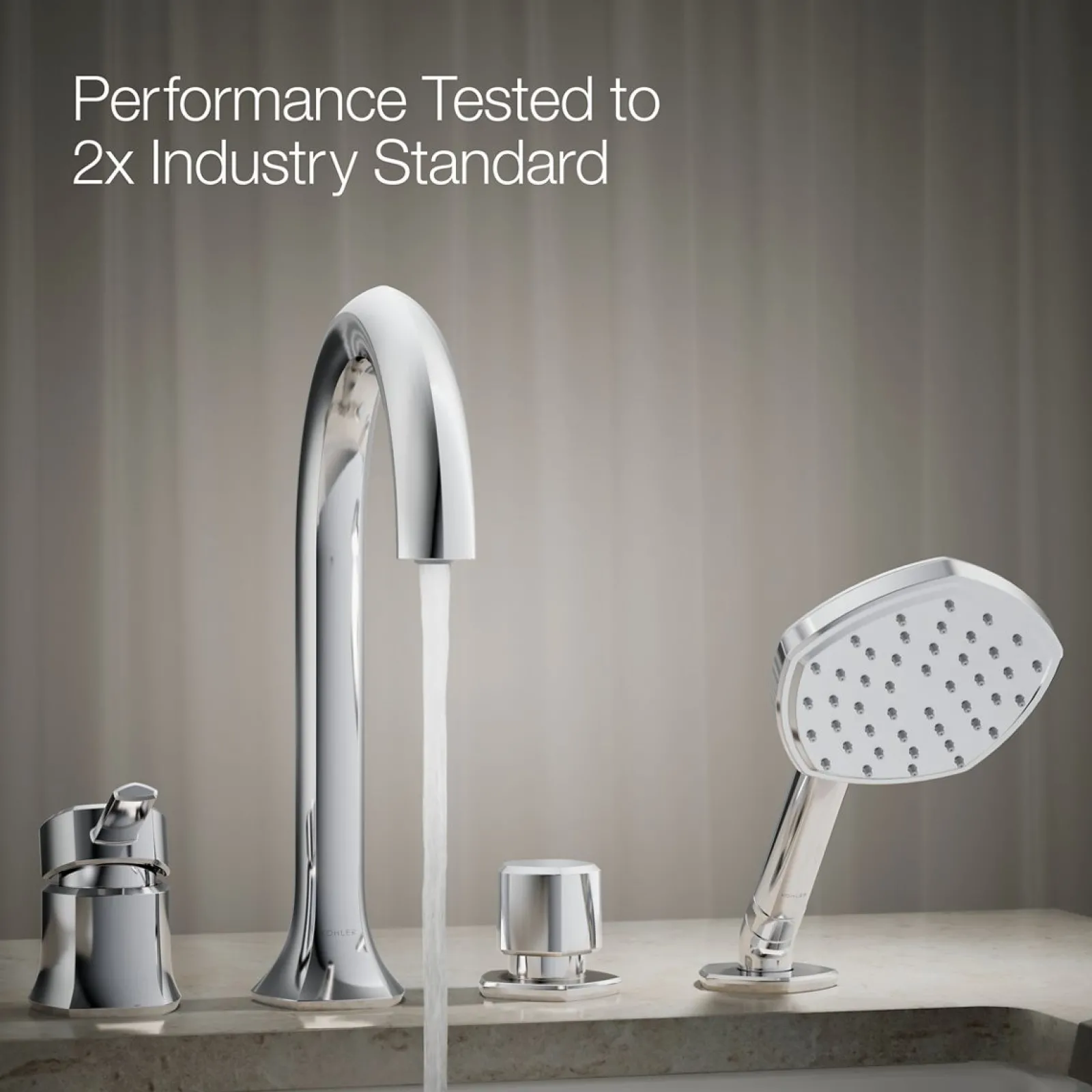 Deck-mount handshower holder and two-way diverter valve^Kohler Online