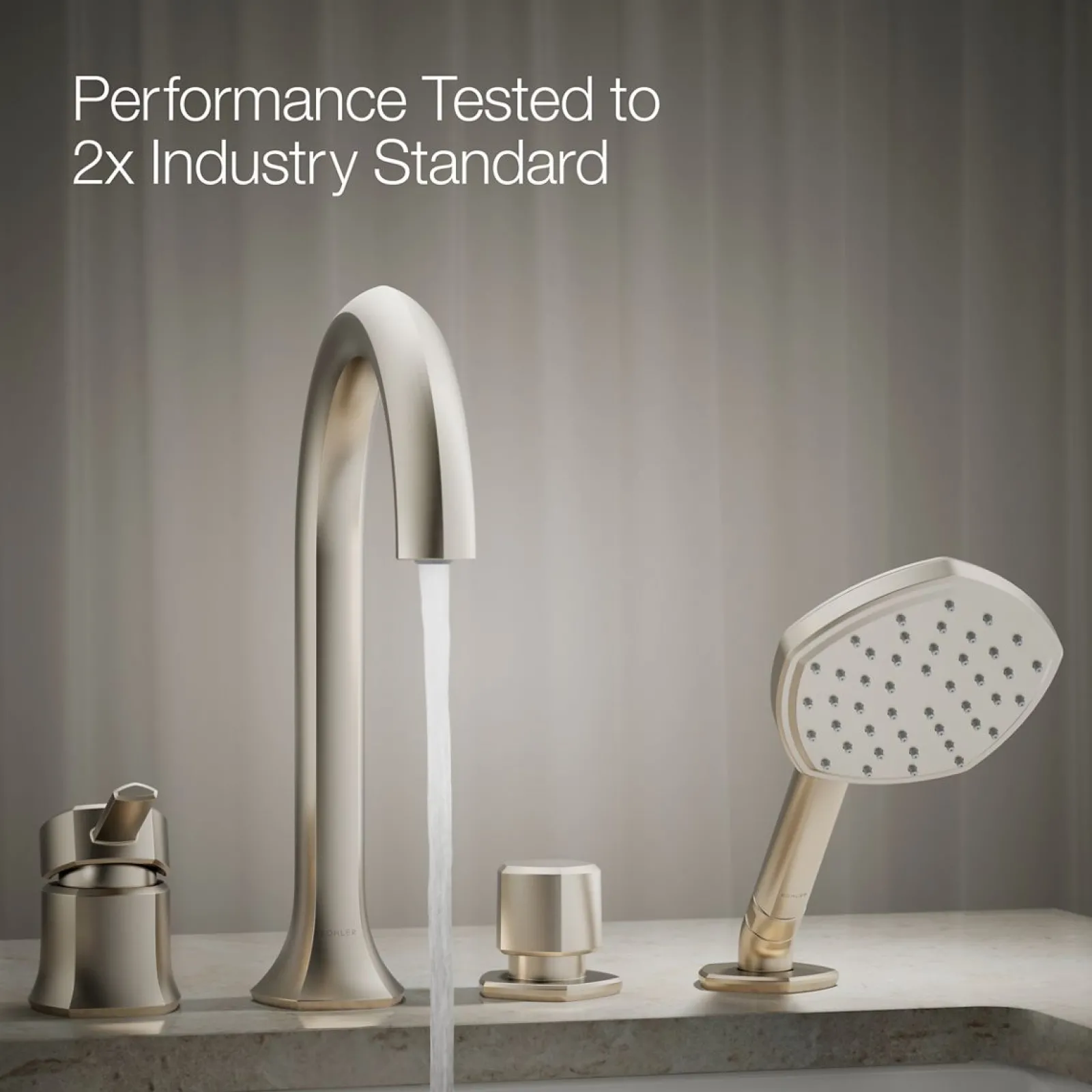 Deck-mount handshower holder and two-way diverter valve^Kohler Online