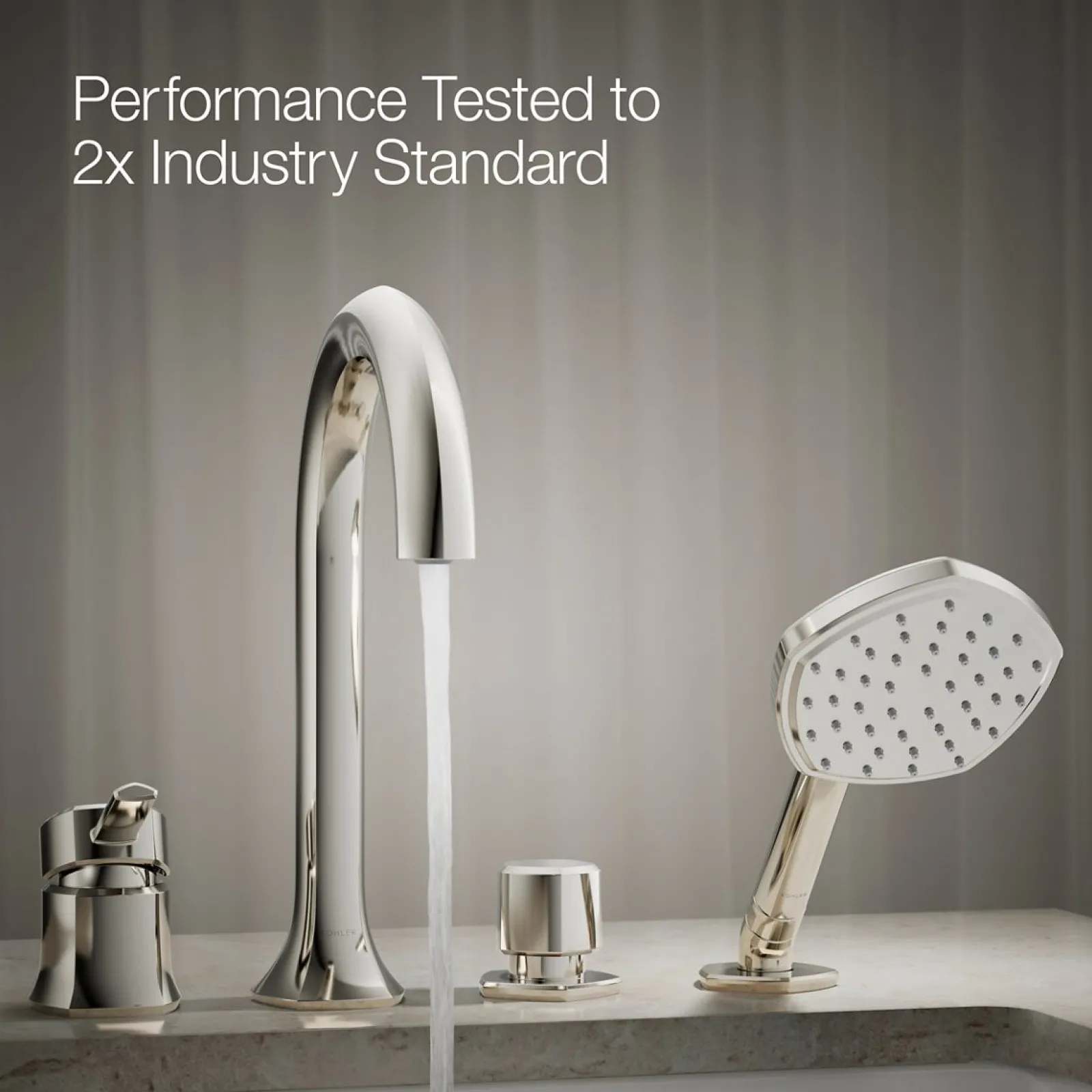Deck-mount handshower holder and two-way diverter valve^Kohler Online