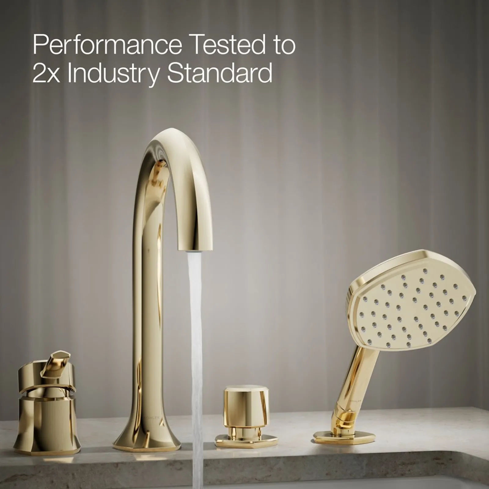 Deck-mount handshower holder and two-way diverter valve^Kohler Online