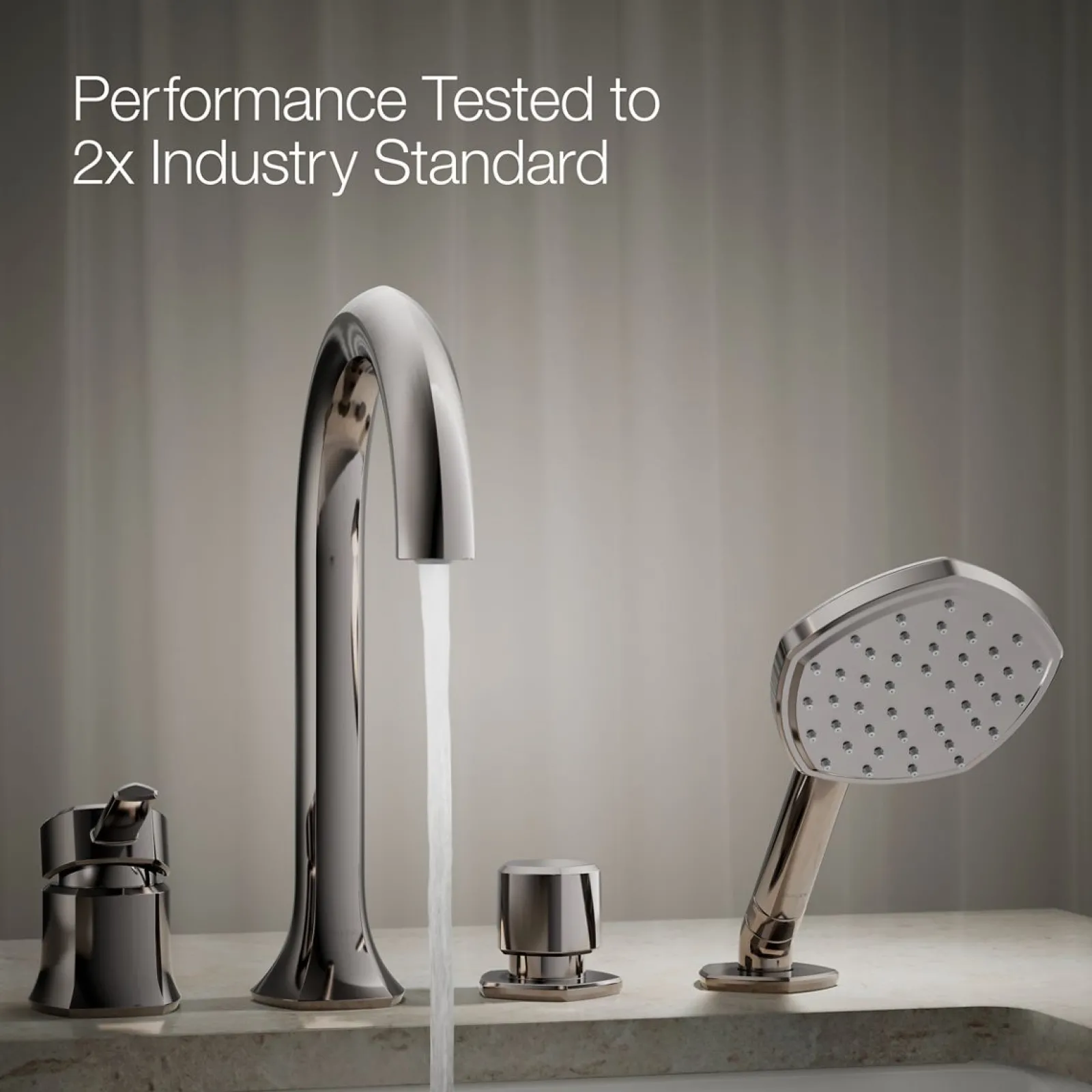 Deck-mount handshower holder and two-way diverter valve^Kohler Online