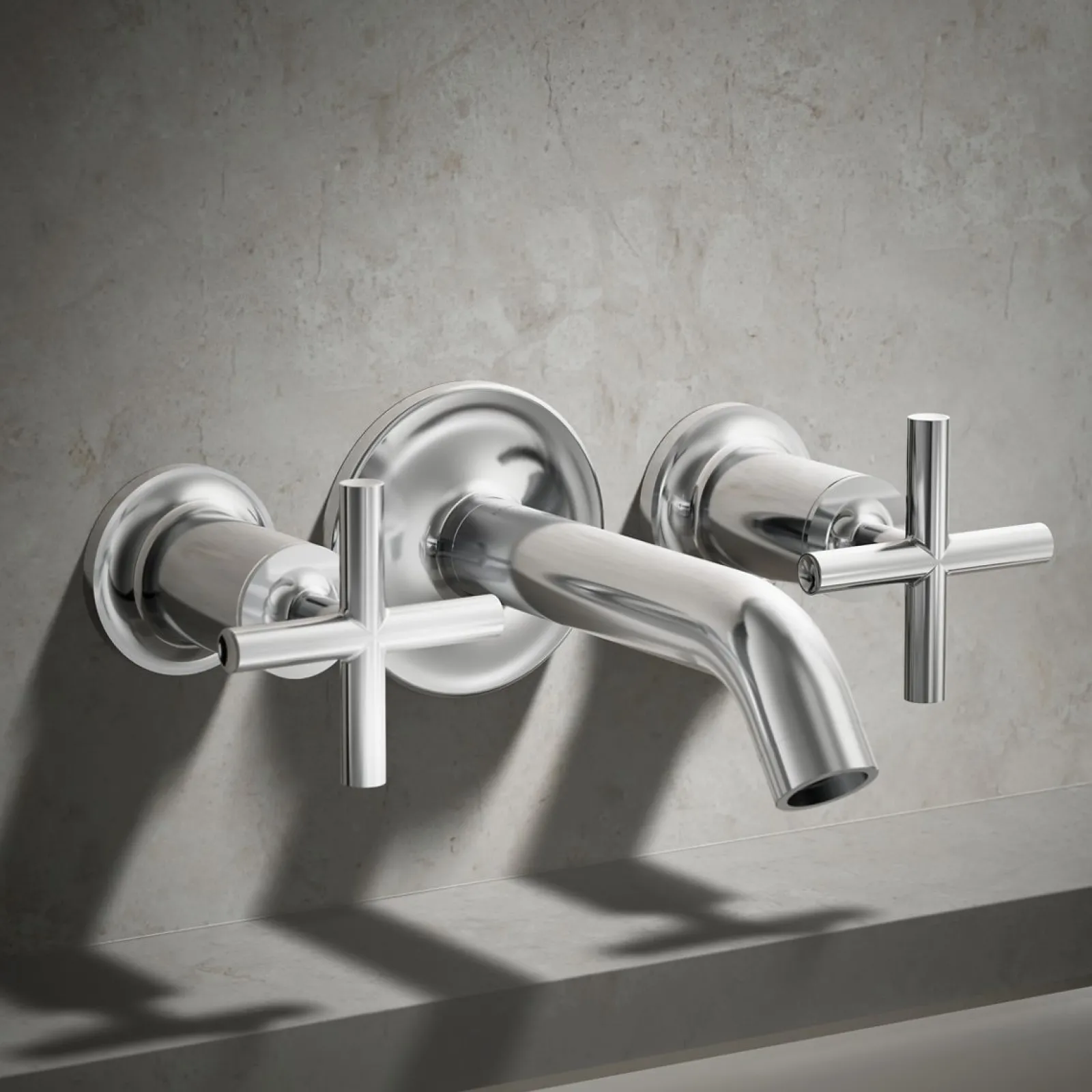 Deck- or wall-mount bath faucet handle trim with cross design^Kohler Best