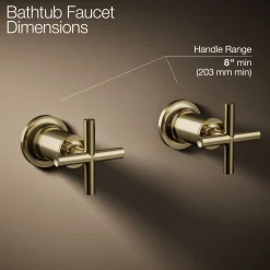 Deck- or wall-mount bath faucet handle trim with cross design^Kohler Best