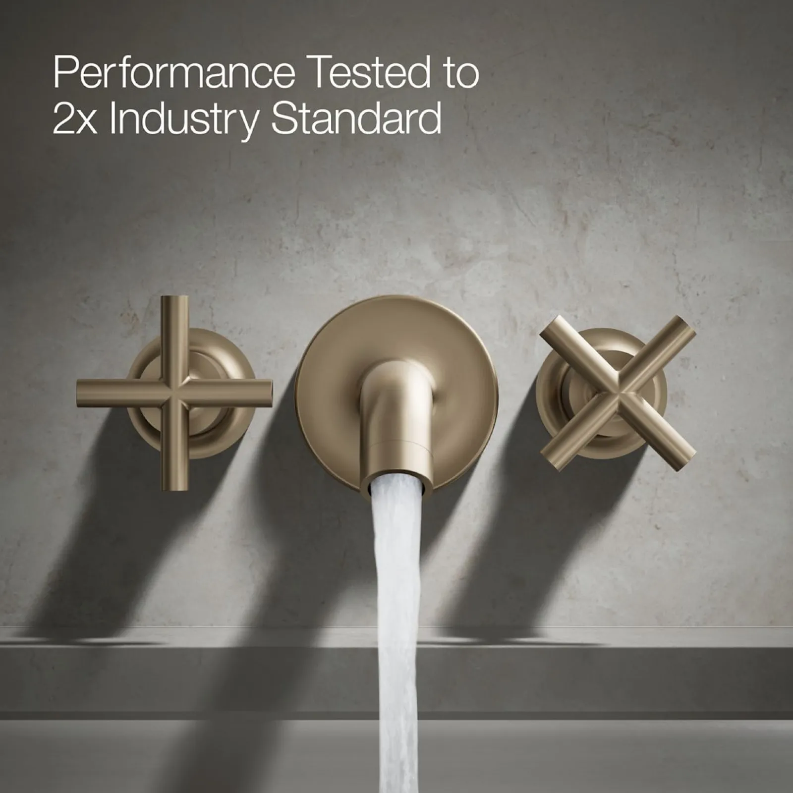 Deck- or wall-mount bath faucet handle trim with cross design^Kohler Best